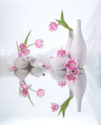Reflets de tulipes roses