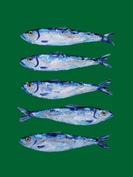 Cinq sardines peintes