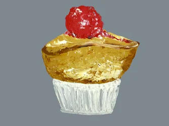 Cupcake aux cerises dorées