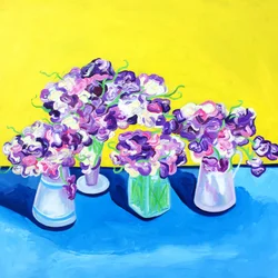 Bouquets de pois de senteur aux couleurs vives
