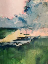 Paysage spectaculaire avec un ciel rose
