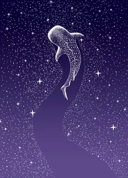 Nage avec les requins-baleines dans la galaxie