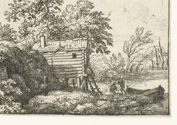 Paysage avec cabane de pêcheur
