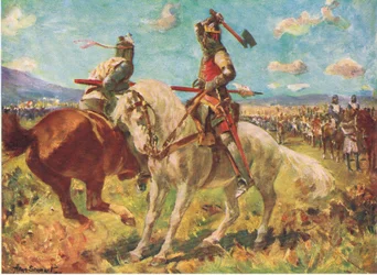 Le combat entre le roi Robert le Bruce et Sir Henry de Bohun à Bannockburn