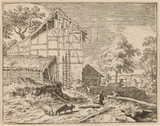 Cottage avec deux échelles, probablement vers 1645-1656