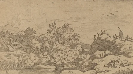 Troupeau de chèvres sur une colline, probablement vers 1645-1656