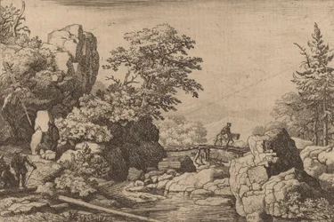 Cavalier sur un pont, probablement vers 1645-1656