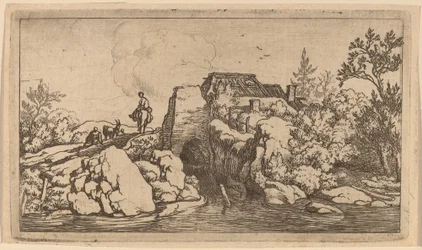 Cavalier sur un pont de pierre