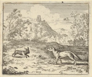 Renard ment que le lapin a insulté un de ses enfants, 1650-75