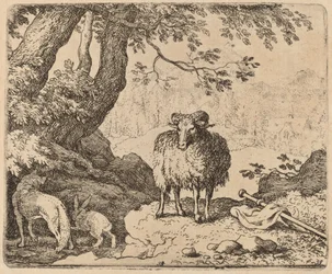 Renard Rentre Chez Lui, Accompagné par le Bélier et le Lapin, probablement vers 1645-1656