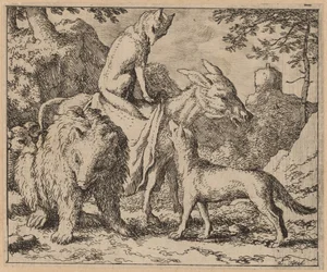 Reynard assis au sommet de l