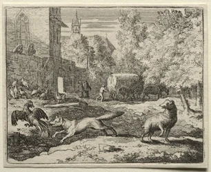 Reynard le Renard : Reynard chassant des poules