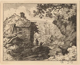 Cabane de paille vue de derrière