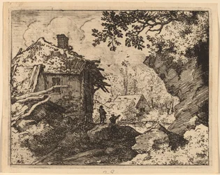 Cabane de paille vue de derrière