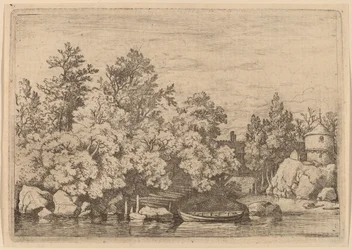 Le barrage de Cudgel et le pont couvert, probablement vers 1645-1656