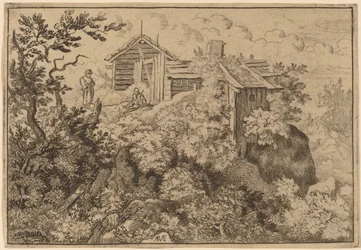 Trois cottages sur un rocher