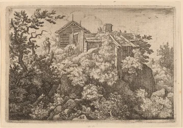 Trois cottages sur un rocher