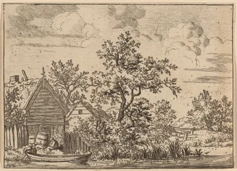 Deux tonneaux devant un cottage