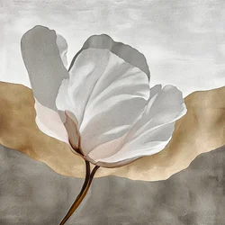 Fleur blanche et or - Abstrait