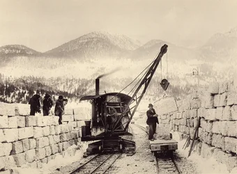 Construction des tunnels de Worcheiner, commencée en 1897. photo 1905