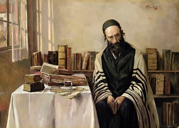 Un rabbin dans son étude