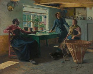 Néerlandais : Intérieur avec des pêcheuses