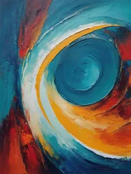 Abstrait : tourbillon bleu et orange