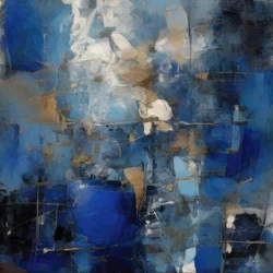 Abstrait bleu profond et doré