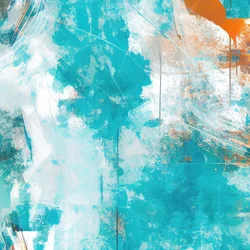 Art dynamique turquoise et orange