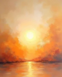 Reflets radieux du coucher de soleil