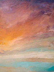 Un horizon aux couleurs chatoyantes au coucher du soleil