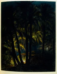 Illustration de Dinet tirée de "Mirages" Scènes de la vie arabe. 1906. Mirages, Scènes de la vie arabe a été illustré par Etienne Dinet et commenté par Silman Ben Ibrahim Bamer. Nasreddine Dinet est né sous le nom d