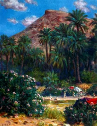 Oasis de Nasreddine Dinet (Alphonse-Étienne Dinet). 1861 - 1929. Un peintre orientaliste français, 1918