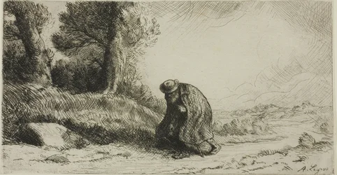Un vagabond marchant le long d