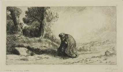 Un vagabond marchant le long d