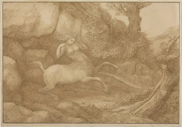 Femme centaure (plume et encre brune sur mine de plomb sur papier vélin)