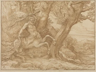 Centaure aux branches (plume et encre brune sur papier vélin)