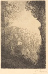 Ferme sur une colline ensoleillée