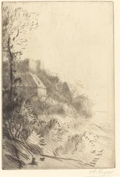 Ferme sur une colline ensoleillée