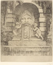 Fontaine: Grotesque, enfants et bassin