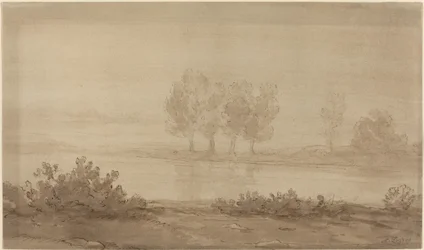 Paysage - Quatre arbres au-delà d