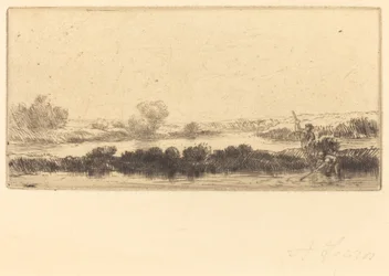 Paysage avec tourbière; Dans les marais