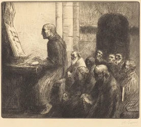 Moine jouant de l