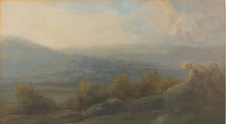 Paysage de montagne avec deux figures à droite, 1905