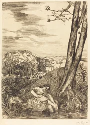 Paysanne se lavant les pieds, 1860