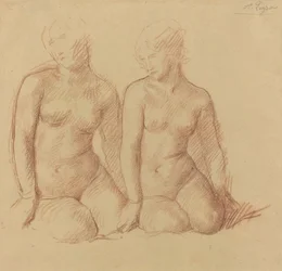 Étude de deux figures assises côte à côte
