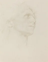 Étude de tête de femme, tournée à droite