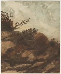 Coucher de soleil sur la colline, seconde moitié des années 1800