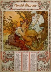 Calendrier Chocolate Masson illustré par Mucha