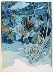 Illustration par Alphonse Mucha de "Rama", un poème en trois actes de Paul Verola. vers 1898